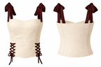 Ivory Lace-Up Corset Top