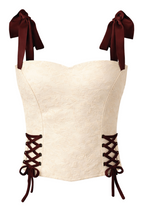Ivory Lace-Up Corset Top