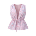 The Blossom Embroidered Peplum Vest – Petal Pink