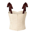 Ivory Lace-Up Corset Top