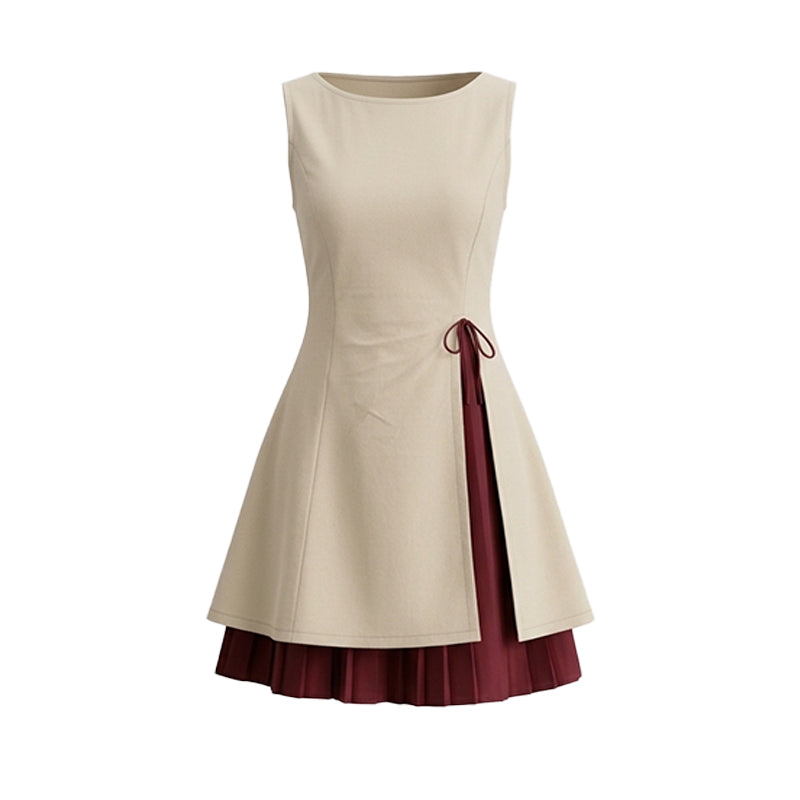 Mini Dress with Contrast plated Panel