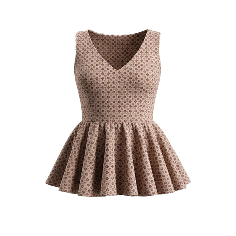 Printed Peplum Top